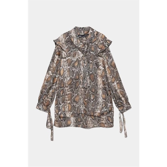 Zara Snake-print Blouse - Picture 2 of 11